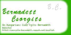 bernadett csorgits business card